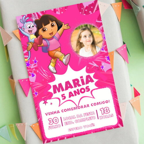 Convite Digital Dora Aventureira