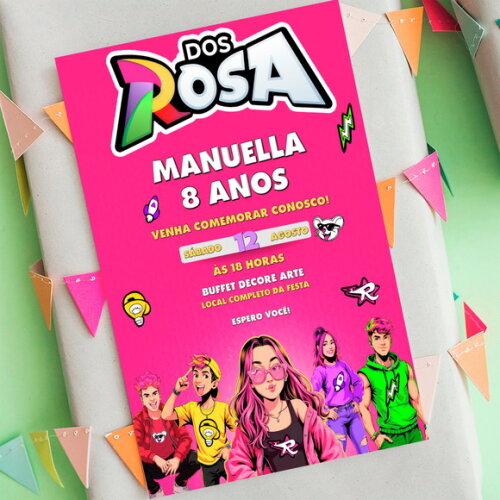 Convite Digital dos Rosas Emilly Vick