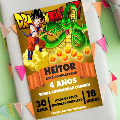 Convite Digital Dragon Ball Z