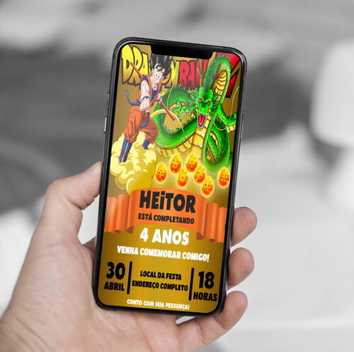 Convite Digital Dragon Ball Z