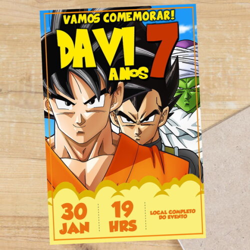 Convite Digital Dragon Ball Z