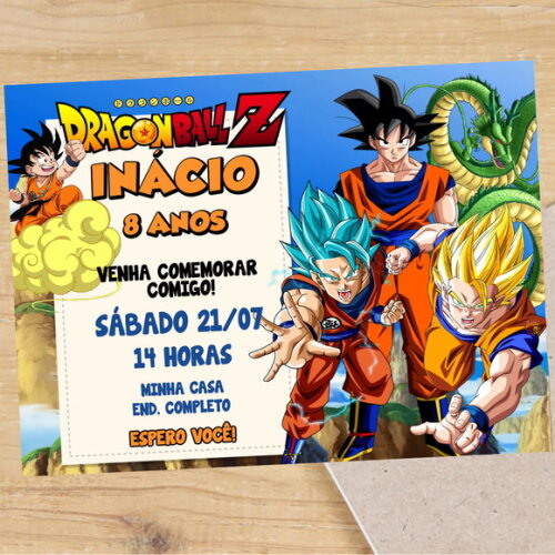 Convite Digital Dragon Ball Z
