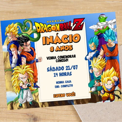 Convite Digital Dragon Ball Z