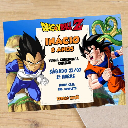 Convite Digital Dragon Ball Z