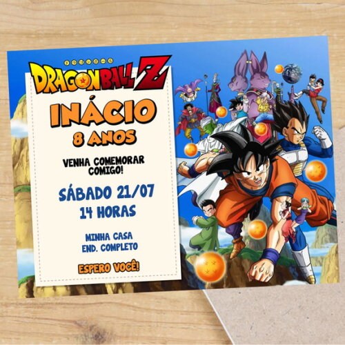 Convite Digital Dragon Ball Z