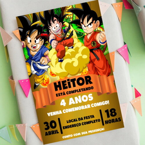 Convite Digital Dragon Ball Z Goku