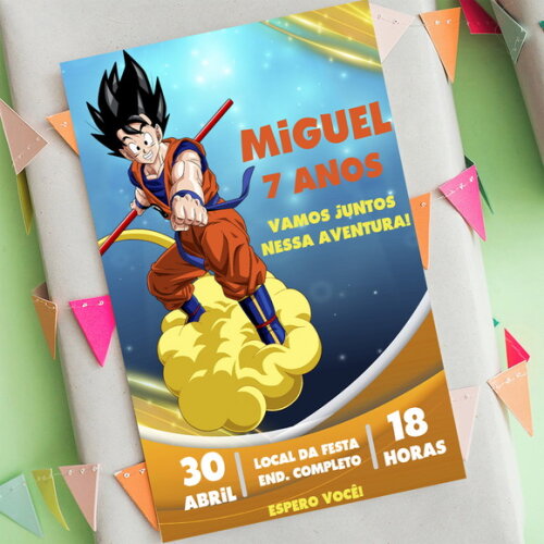 Convite Digital Dragon Ball Z Goku