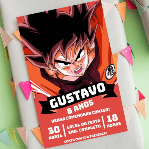 Convite Digital Dragon Ball Z Goku