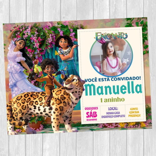 Convite Digital Encanto Festa Encanto Disney com Foto
