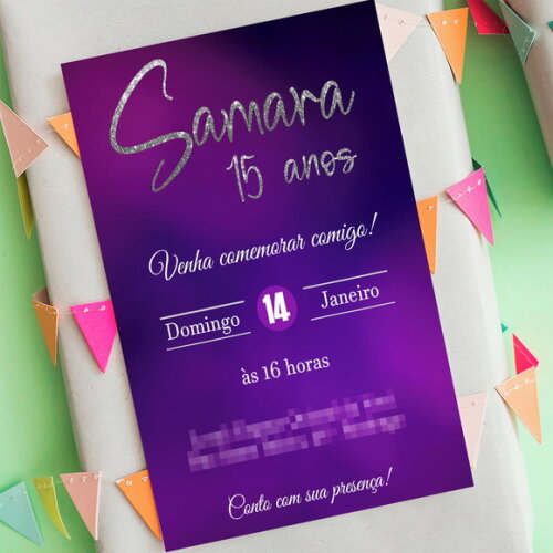 Convite Digital Euphoria Roxo