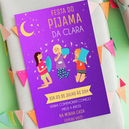 Convite Digital Festa do Pijama