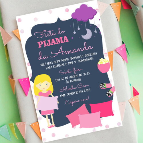 Convite Digital Festa do Pijama