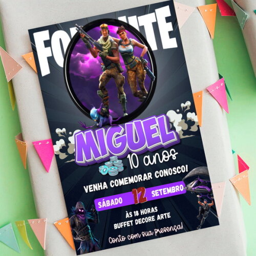 Convite Digital Fortnite
