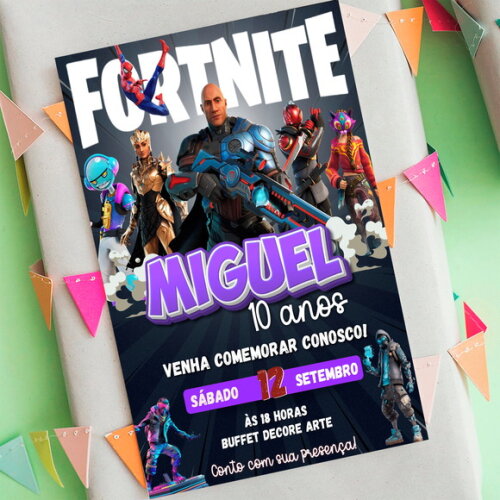 Convite Digital Fortnite