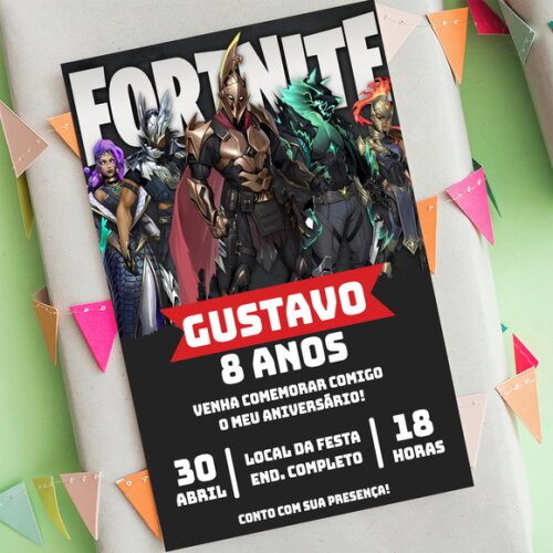 Convite Digital Fortnite Jogo