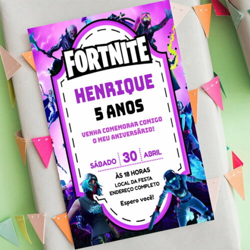 Convite Digital Fortnite