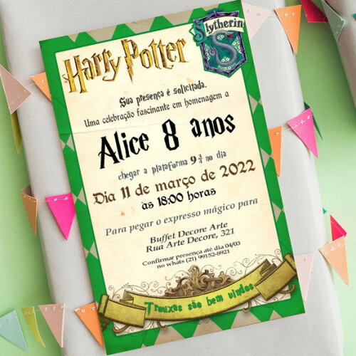 Convite Digital Harry Potter