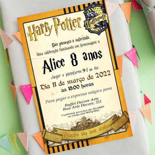 Convite Digital Harry Potter