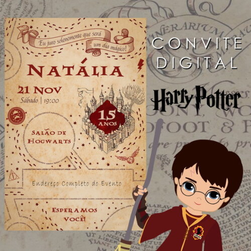Convite Digital Harry Potter