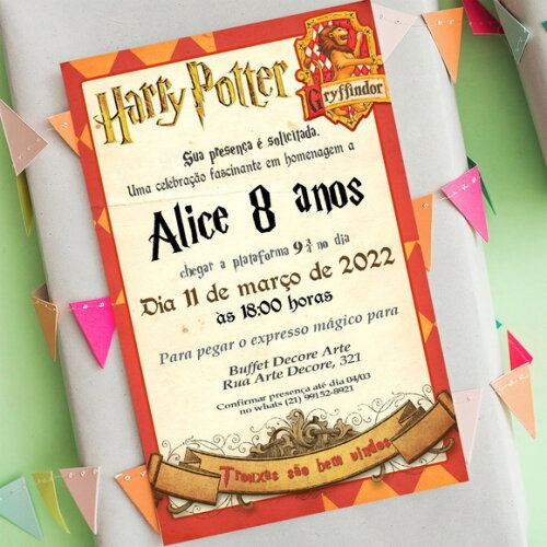 Convite Digital Harry Potter