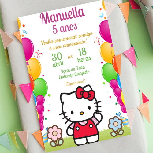 Convite Digital Hello Kitty