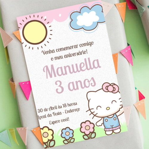 Convite Digital Hello Kitty