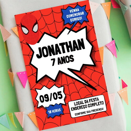 Convite Digital Homem Aranha