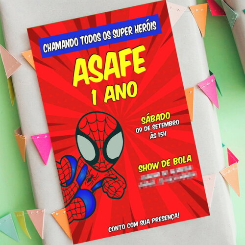 Convite Digital Homem Aranha Baby