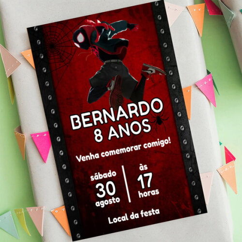 Convite Digital Homem Aranha Miles Morales