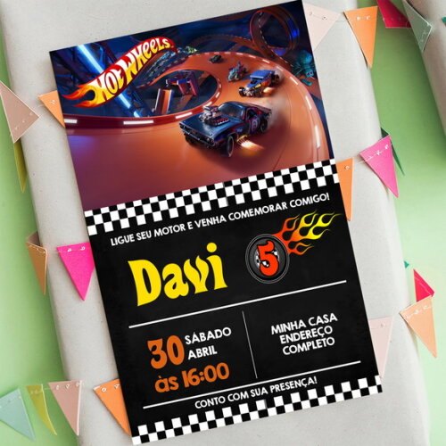 Convite Digital Hot Wheels