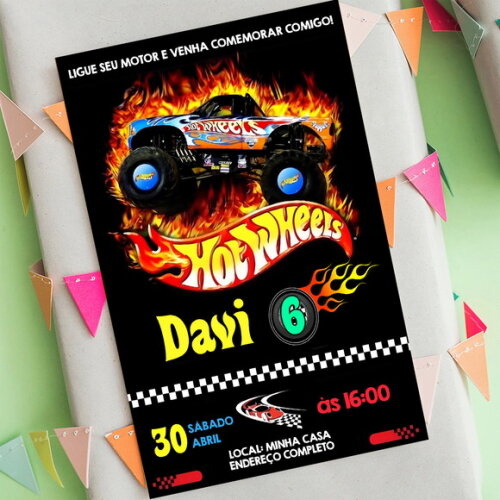 Convite Digital Hot Wheels