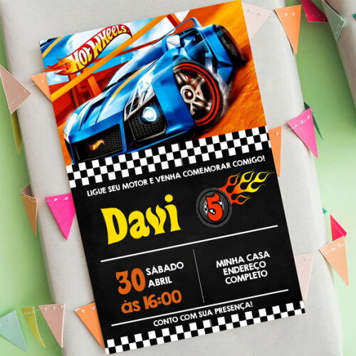 Convite Digital Hot Wheels