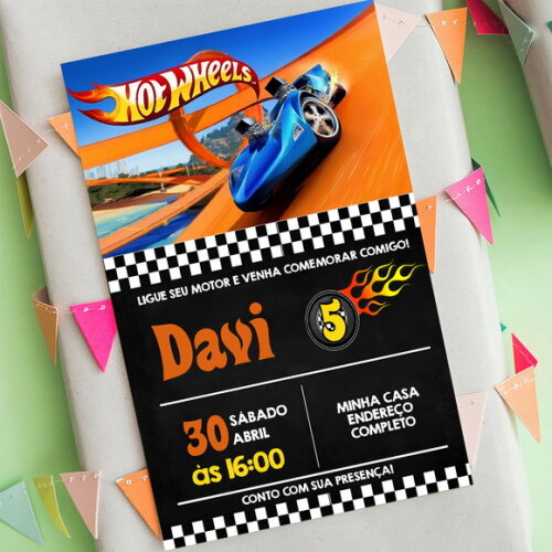 Convite Digital Hot Wheels
