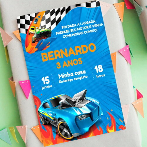 Convite Digital Hot Wheels