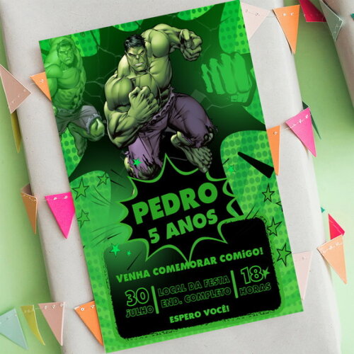 Convite Digital Incrivel Hulk