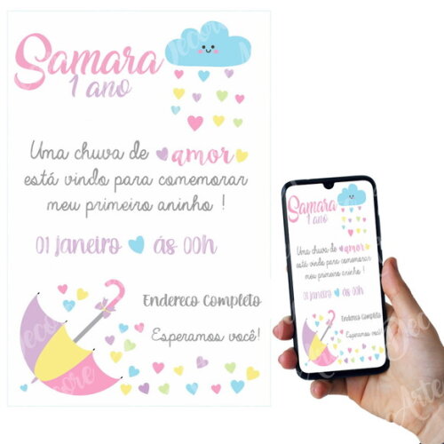 Convite Digital Infantil Convite Aniversário Digital