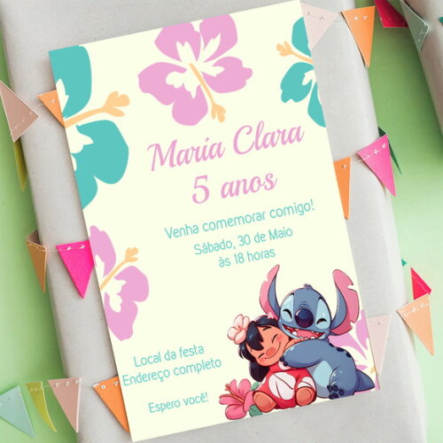 Convite Digital Lilo e Stitch
