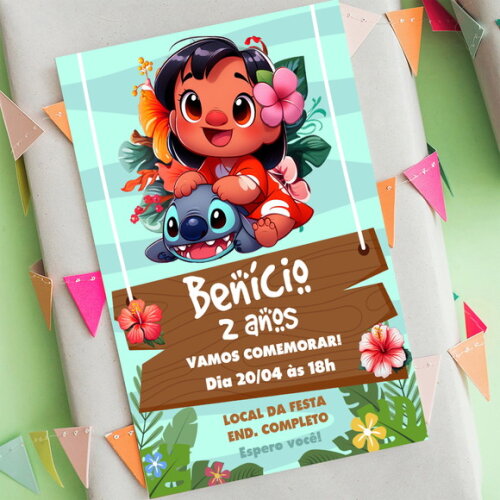 Convite Digital Lilo e Stitch