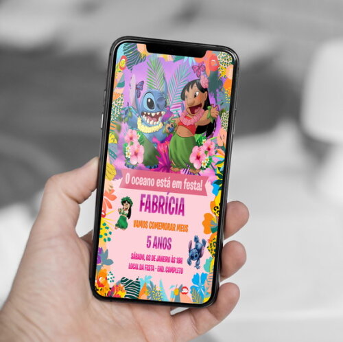 Convite Digital Lilo e Stitch