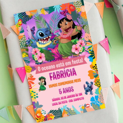 Convite Digital Lilo e Stitch