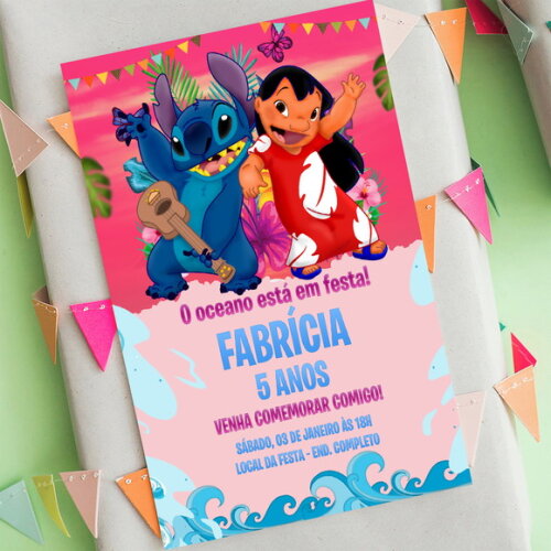 Convite Digital Lilo e Stitch