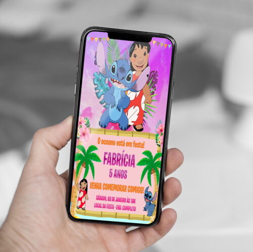 Convite Digital Lilo e Stitch