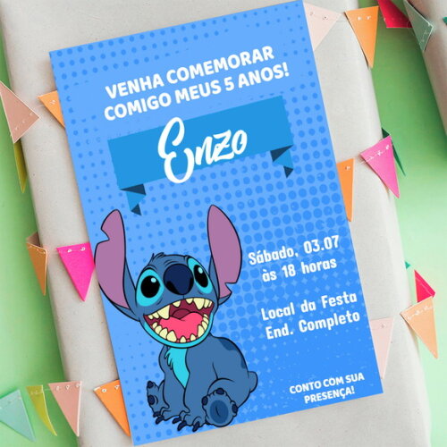 Convite Digital Lilo e Stitch