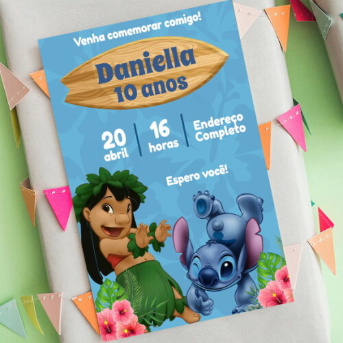 Convite Digital Lilo e Stitch