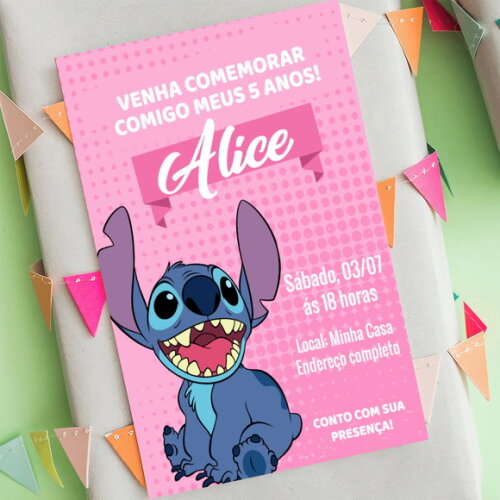 Convite Digital Lilo e Stitch