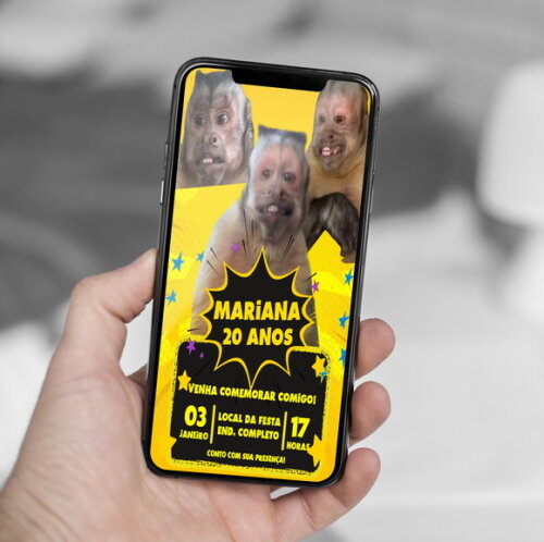 Convite Digital Mamacos Figurinhas Whatsapp Engraçado