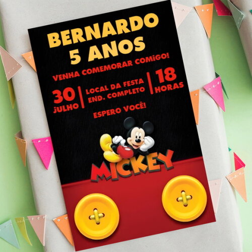 Convite Digital Mickey Mouse