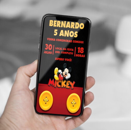 Convite Digital Mickey Mouse