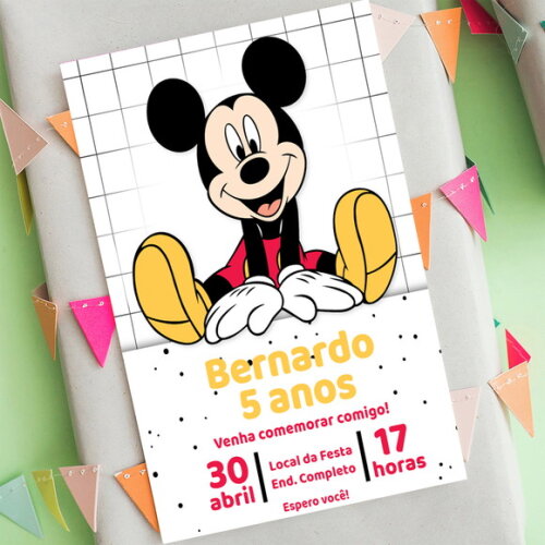 Convite Digital Mickey Mouse