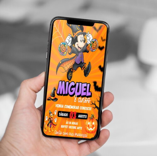 Convite Digital Mickey Mouse Halloween